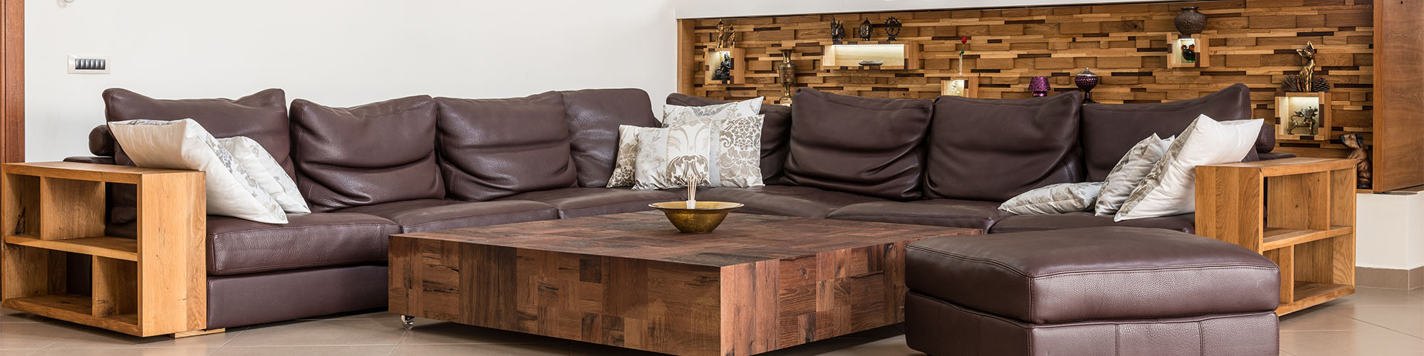 Living Room With Wood Furniture